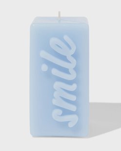 HEMA Kaars 12.5cm &apos;smile&apos; lichtblauw