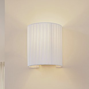 Lindby wandlamp Virelle, wit, textiel, E27