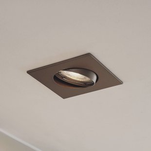 Prios inbouwlamp Fibur, brons mat, 9 cm, GU10