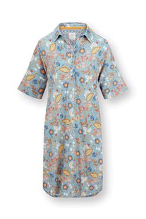 Pip Studio Dewi Nachthemd Korte Mouw Jameela Blauw XS