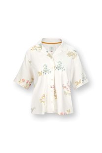 Pip Studio Flora Top Korte Mouw Blossom Chique Wit XXL