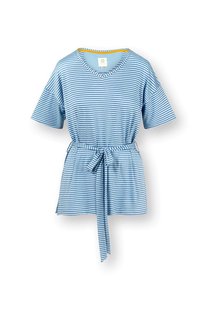 Pip Studio Tonya Top Korte Mouw Little Sumo Stripe Blauw XS