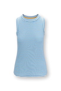Pip Studio Trinity Top Mouwloos Little Sumo Stripe Blauw XXL