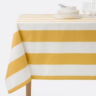 Gestreept tafelkleed in gecoat katoen, Hendaye
