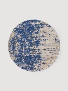Rond wollen vloerkleed Cynthia met abstract patroon, handgeweven