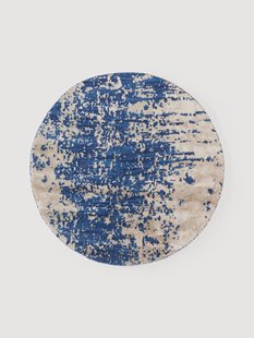 Rond wollen vloerkleed Cynthia met abstract patroon, handgeweven