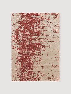 Handgeweven wollen vloerkleed Cynthia met abstract patroon