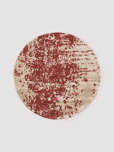 Rond wollen vloerkleed Cynthia met abstract patroon, handgeweven