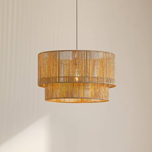 Lindby hanglamp Anuva, Ø 45 cm, beige, papier, E27