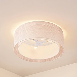 Lindby plafondlamp Soula, Ø 60 cm, beige, kunststof, E27