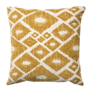 Kussen jacquard ruit - geel - 45x45 cm