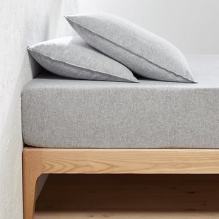 Hoeslaken, katoenen chambray flanel, matrashoogte 30 cm, Clara