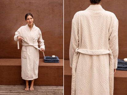 Yumeko Badjas velours soft sand 100% biologisch katoen, velours