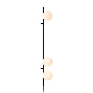 QAZQA Design wandlamp zwart met mat glas 3-lichts - Vertical