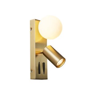 QAZQA Moderne wandlamp messing 2-lichts kantelbaar met USB-C poort -