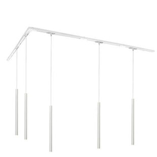 QAZQA Modern railsysteem met 5 hanglampen wit 1-fase - Iconic Frini