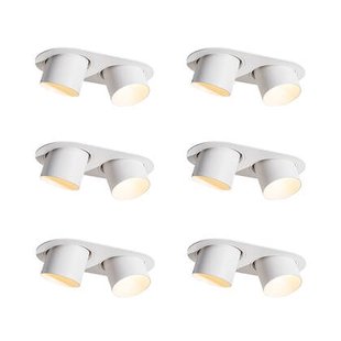 QAZQA Set van 6 inbouwspots wit GU10 70mm kantelbaar 2-lichts -
