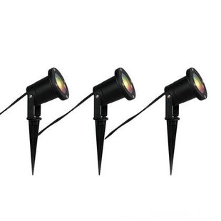 QAZQA Set van 3 smart tuinspots zwart incl. snoer en stekker 230cm