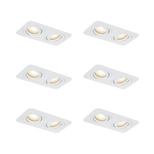 QAZQA Set van 6 afgeronde inbouwspots wit GU10 50mm draai- en