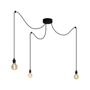 QAZQA Buiten hanglamp zwart 3-lichts IP44 - Cava
