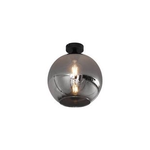 QAZQA Art Deco plafondlamp zwart met smoke glas - Sandra