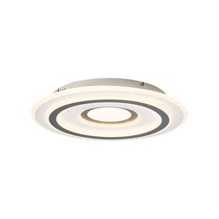 QAZQA Design plafondlamp wit met donkergrijs rond incl. LED dimbaar -