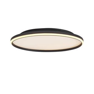 QAZQA Design plafondlamp zwart met wit incl. LED 3-staps dimbaar -