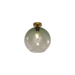 QAZQA Art Deco plafondlamp messing met groen glas - Sandra