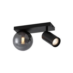 QAZQA Moderne plafondlamp zwart 2-lichts kantelbaar - Lesly