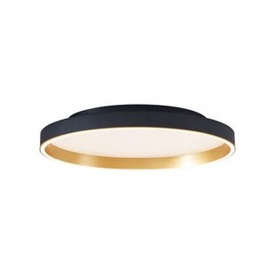 QAZQA Design plafondlamp zwart met goud 60cm incl. LED 3-way switch -