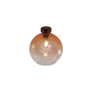 QAZQA Art Deco plafondlamp donkerbrons met bruin glas - Sandra