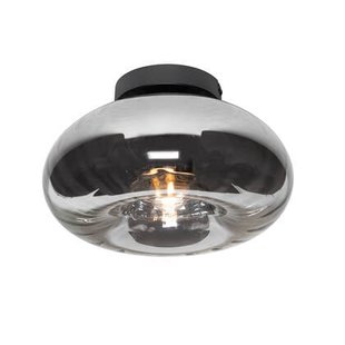 QAZQA Smart plafondlamp zwart met smoke glas incl. Wifi P45 - Ayesha