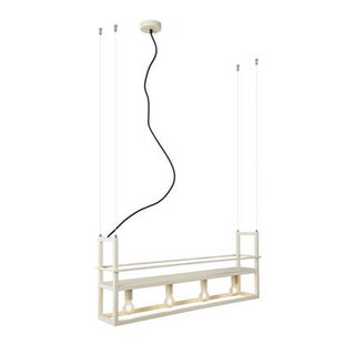 QAZQA Industriële hanglamp beige 4-lichts - Cage Rack