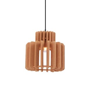 QAZQA Retro hanglamp zwart met oranje kap - Felt