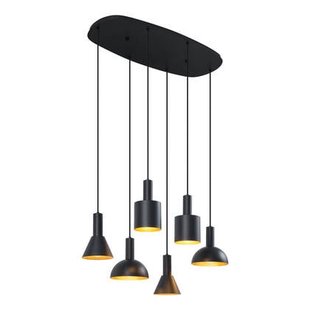 QAZQA Moderne hanglamp zwart 6-lichts - Biles