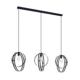 QAZQA Design hanglamp zwart langwerpig 3-lichts - Indu