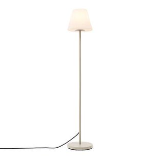 QAZQA Buiten vloerlamp beige met witte kap IP65 - Virginia