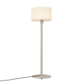 QAZQA Scandinavische buiten vloerlamp beige met witte kap IP44 -