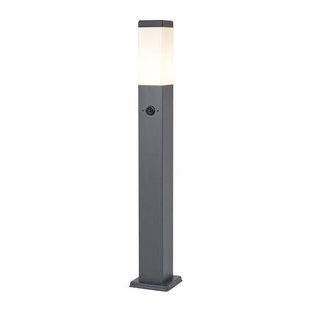 QAZQA Buitenlamp donkergrijs met opaal glas 80cm IP44 met stopcontact