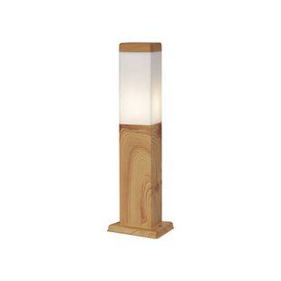 QAZQA Moderne staande buitenlamp staal met hout print 45cm IP44 -