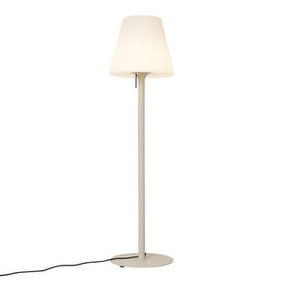 QAZQA Moderne buiten vloerlamp beige met witte kap IP44 - Big
