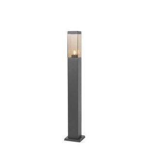 QAZQA Smart buitenlamp paal donkergrijs met smoke 80 cm incl. Wifi