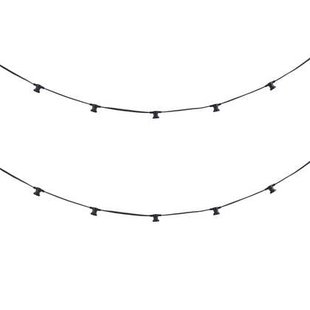 QAZQA Lichtsnoer zwart koppelbaar met stekker 6m 10-lichts IP54-