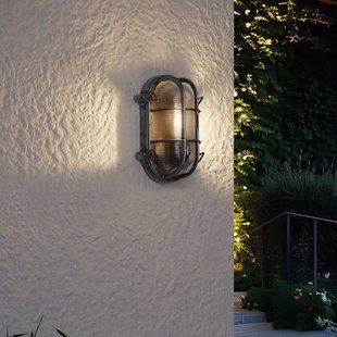 QAZQA Buiten wandlamp zilver ovaal IP44 - Noutica