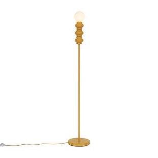 QAZQA Retro vloerlamp okergeel met mat glas - Fedde