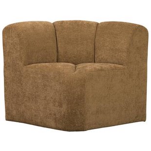 WOOOD Mojo Eetbankje Hoek Met Rugleuning - Ribstof - Honing Geel