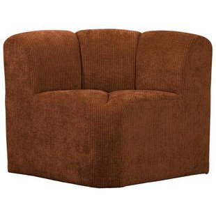 WOOOD Mojo Eetbankje Hoek Met Rugleuning - Ribstof - Roestbruin