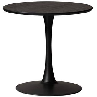WOOOD Tablo Eettafel Rond Vingerlas - Eiken - Blacknight - Ø80
