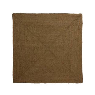 Boho&me Jute vloerkleed vierkant - Pure olijfgroen - 200x200 cm