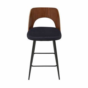 Signature - Barkruk AUSTIN - Blauw fluweel